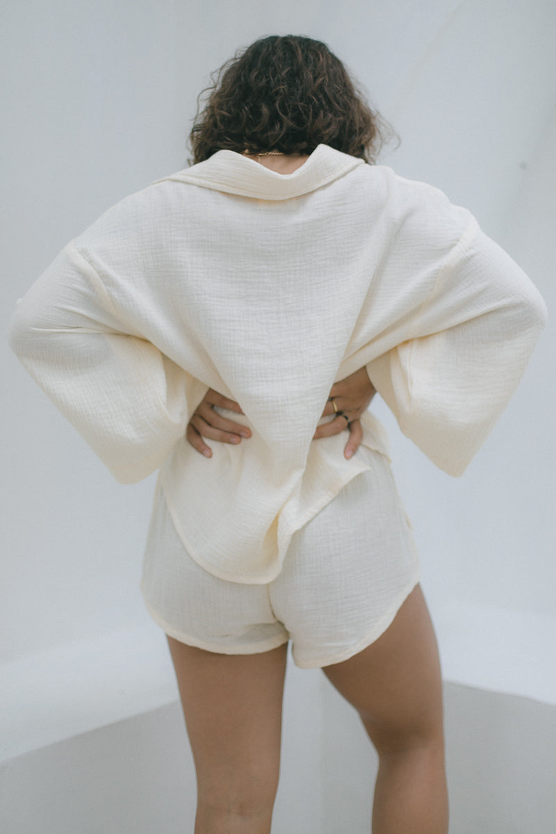 AKURA │ Lilly Shirt in Organic Cotton, Sand 7
